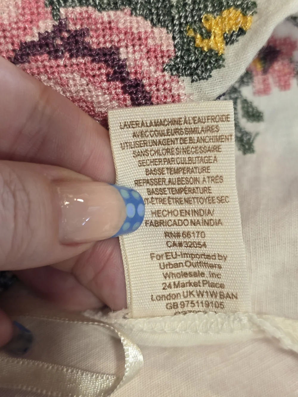 Free People XS Honey Pie Cream Halter Crop Top with Pink Rose Embroidery